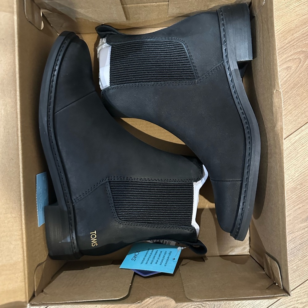 Toms Black Ankle Booties Sleek Design